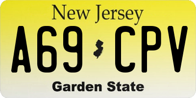 NJ license plate A69CPV