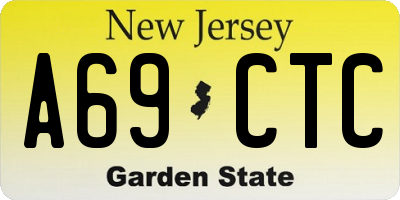NJ license plate A69CTC