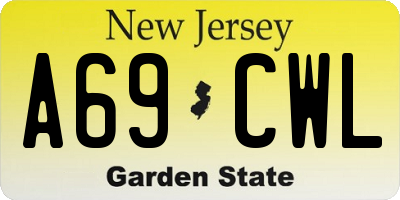 NJ license plate A69CWL