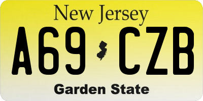 NJ license plate A69CZB