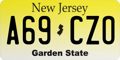 NJ license plate A69CZO