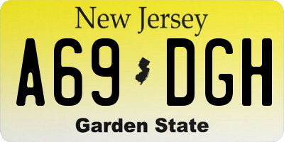 NJ license plate A69DGH
