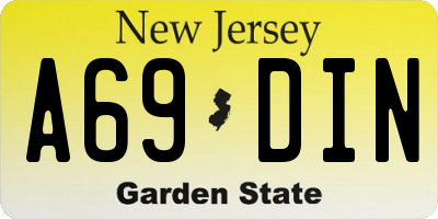 NJ license plate A69DIN