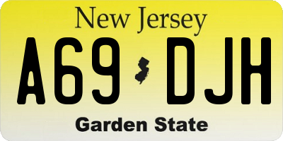 NJ license plate A69DJH