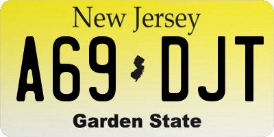 NJ license plate A69DJT