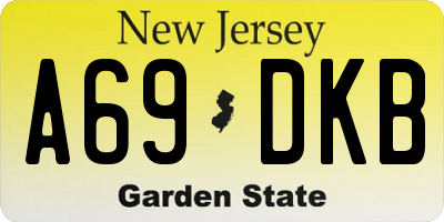 NJ license plate A69DKB