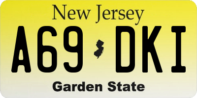 NJ license plate A69DKI