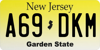 NJ license plate A69DKM