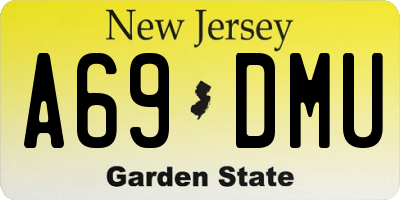 NJ license plate A69DMU