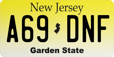 NJ license plate A69DNF