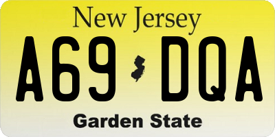 NJ license plate A69DQA