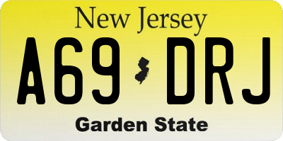 NJ license plate A69DRJ
