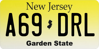 NJ license plate A69DRL