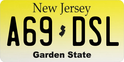 NJ license plate A69DSL