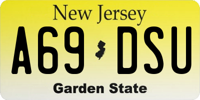 NJ license plate A69DSU