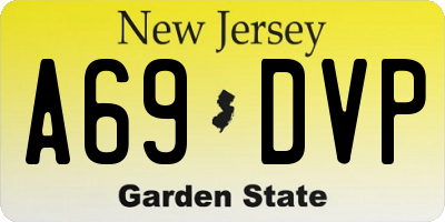 NJ license plate A69DVP