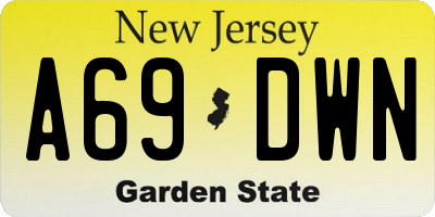 NJ license plate A69DWN