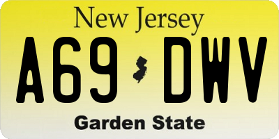 NJ license plate A69DWV