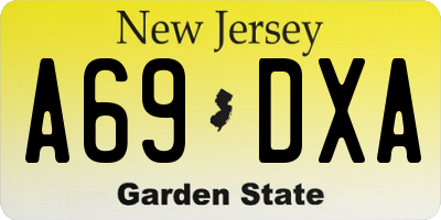 NJ license plate A69DXA