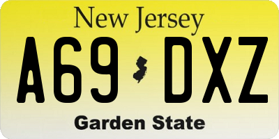 NJ license plate A69DXZ