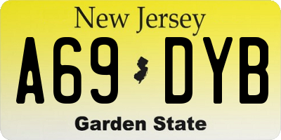 NJ license plate A69DYB