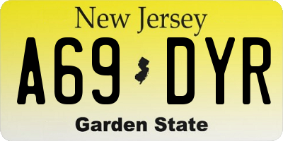 NJ license plate A69DYR