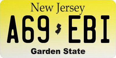 NJ license plate A69EBI