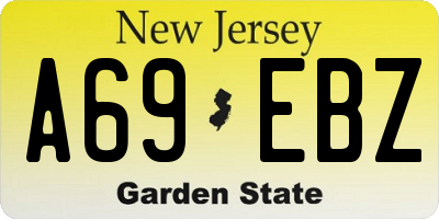 NJ license plate A69EBZ