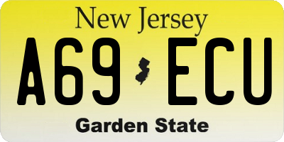 NJ license plate A69ECU
