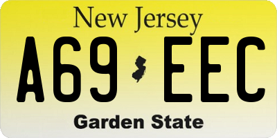 NJ license plate A69EEC