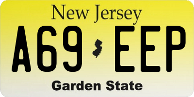 NJ license plate A69EEP