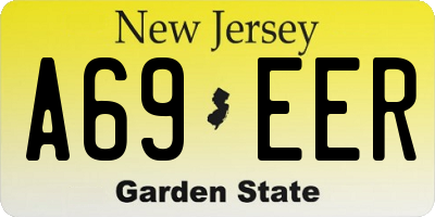 NJ license plate A69EER