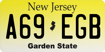 NJ license plate A69EGB