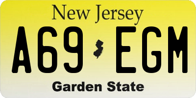 NJ license plate A69EGM