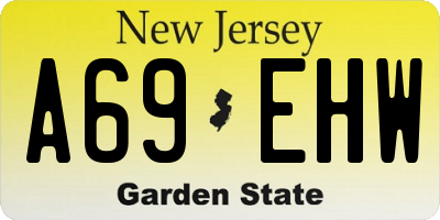 NJ license plate A69EHW