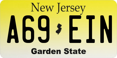 NJ license plate A69EIN