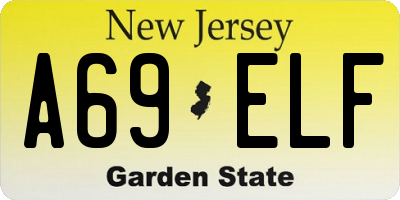 NJ license plate A69ELF