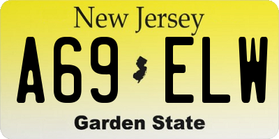 NJ license plate A69ELW