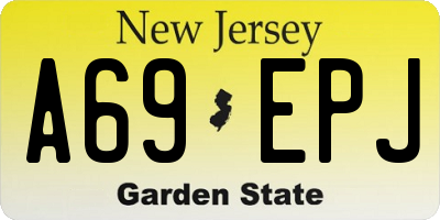 NJ license plate A69EPJ