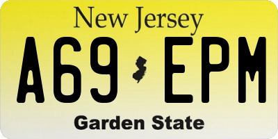 NJ license plate A69EPM