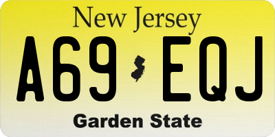 NJ license plate A69EQJ