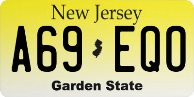 NJ license plate A69EQO