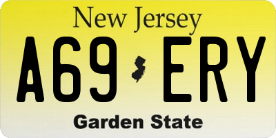 NJ license plate A69ERY
