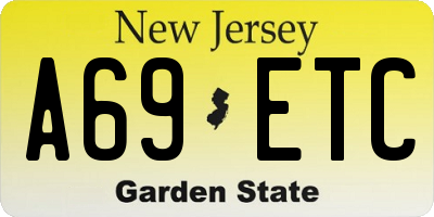 NJ license plate A69ETC
