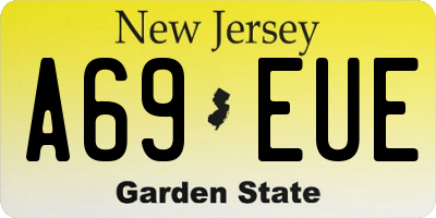 NJ license plate A69EUE