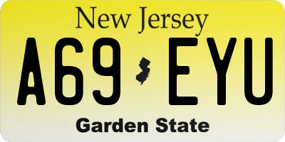 NJ license plate A69EYU