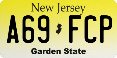 NJ license plate A69FCP