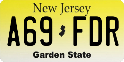 NJ license plate A69FDR