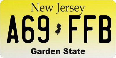 NJ license plate A69FFB