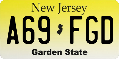 NJ license plate A69FGD